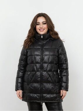 Designer Andrew Marc Black Puffer Coat | Duck Down Fill | XL | Packable 4 Travel